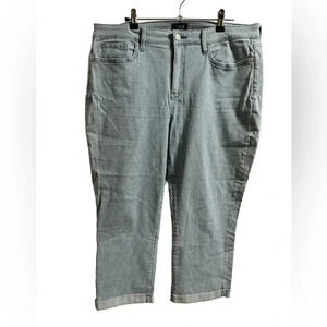 NYDJ Chloe Slim Fit Striped Ankle Cuff Jeans Size 14P